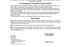 Quyết định 16/2006/QĐ-BTNMT đơn giá lập điều chỉnh quy hoạch, kế hoạch sử dụng đất của nước, vùng