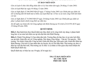 Quyết định 231/2006/QĐ-UBND xử lý công trình vi phạm an toàn lưới điện cao áp Bình Dương