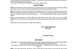 Quyết định 35/2006/QĐ-UBND quản lý bảo vệ kết cấu hạ tầng