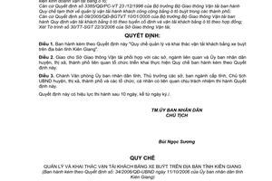 Quyết định 34/2006/QĐ-UBND Quy chế quản lý khai thác vận tải khách