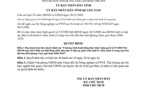Quyết định số 48/2006/QĐ-UBND thực hiện Nghị quyết 53/2006/NQ-HĐND Quảng Nam