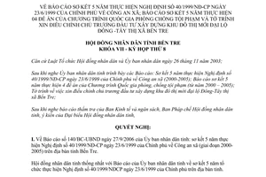 Nghị quyết 88/2006/NQ-HĐND sơ kết phòng chống tội phạm chủ chương đầu tư xây dựng Đại lộ Đông Tây Bến Tre