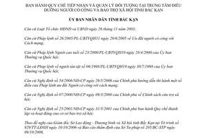 Quyết định số 2077/2006/QĐ-UBND Trung tâm Điều dưỡng Người có công Bắc Kạn