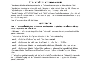 Quyết định 61/2006/QĐ-UBND Hội đồng kỷ luật cán bộ công chức xã Đồng Tháp