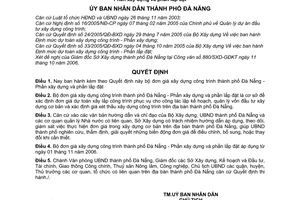 Quyết định 89/2006/QĐ-UBND bộ đơn giá xây dựng công trình thành phố Đà Nẵng