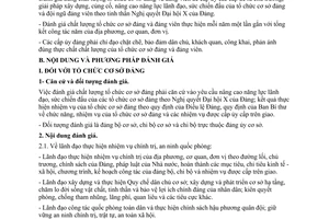 Hướng dẫn 01-HD/BTCTW đánh giá chất lượng tổ chức cơ sở đảng và đảng viên