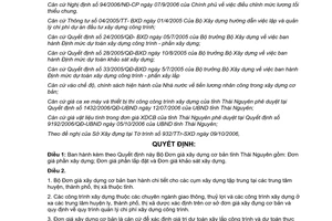 Quyết định 2279/2006/QĐ-UBND Bộ Đơn giá xây dựng cơ bản tỉnh Thái Nguyên