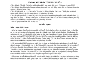 Quyết định 83/2006/QĐ-UBND chế độ số lượng mức phụ cấp cán bộ không chuyên trách