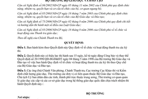 Quyết định 41/2006/QĐ-BGDĐT tổ chức hoạt động thanh tra các kỳ thi