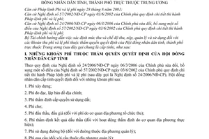 Thông tư 97/2006/TT-BTC phí lệ phí thuộc thẩm quyền quyết định Hội đồng nhân dân tỉnh thành phố thuộc Trung ương