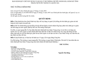 Quyết định 231/2006/QĐ-TTg Quy chế xây dựng quản lý hệ thống chỉ tiêu đánh giá, giám sát tình trạng nợ nước ngoài quốc gia