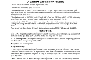Quyết định 2410/QĐ-UBND năm 2006 khống chế thanh toán bệnh Lở mồm long móng gia súc