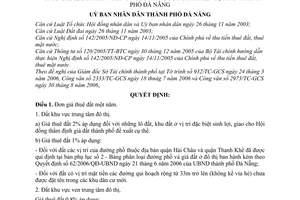 Quyết định 96/2006/QĐ-UBND  đơn giá thuê đất, mặt nước ngoài khu công nghiệp