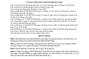 Quyết định 97/2006/QĐ-UBND công tác bàn giao công trình cơ sở hạ tầng