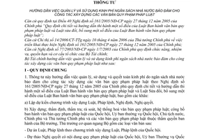 Thông tư 100/2006/TT-BTC hướng dẫn quản lý sử dụng kinh phí ngân sách nhà nước bảo đảm công tác xây dựng VBQPPL