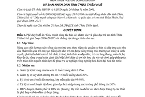 Quyết định 2445/2006/QĐ-UBND thực hiện Nghị Quyết 6c/2006/NQ-HĐND Thừa Thiên Huế