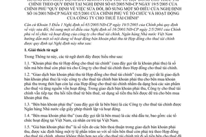 Thông tư 09/2006/TT-NHNN hướng dẫn hoạt động bán khoản phải thu Hợp đồng cho thuê tài chính ban hành theo 65/2005/NĐ-CP