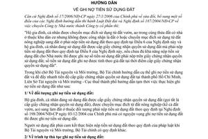 Hướng dẫn 10738/2006/HD-LS ghi nợ tiền sử dụng đất