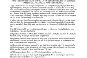 Thông báo 183/2006/TB-VPCP kết luận Phó Thủ tướng Thường trực Nguyễn Sinh Hùng Nghị định tín dụng kế hoạch năm 2007 Ngân hàng Phát triển Việt Nam