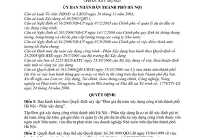 Quyết định 192/2006/QĐ-UBND Đơn giá dự toán xây dựng công trình thành phố Hà Nội  Phần xây dựng