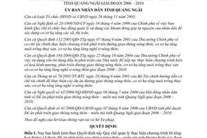 Quyết định 63/2006/QĐ-UBND Đề án phát triển giao thông nông thôn – miền núi