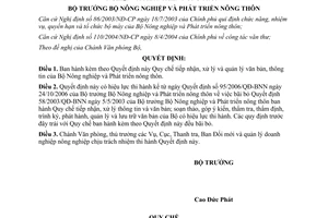 Quyết định 3149/QĐ-BNN-VP năm 2006 Quy chế tiếp nhận xử lý và quản lý văn bản