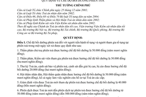 Quyết định 241/2006/QĐ-TTg chế độ bồi dưỡng phiên tòa