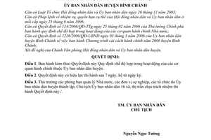 Quyết định 60/2006/QĐ-UBND chế độ họp hoạt động cơ quan hành chính thuộc Ủy ban nhân dân huyện