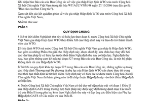 Dự thảo nghị định thư 304/WTO/CK  gia nhập của nước cộng hoà xã hội chủ nghĩa việt nam