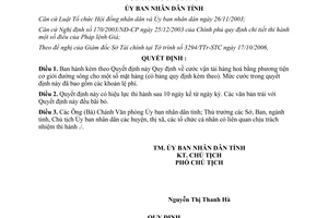 Quyết định 2212/2006/QĐ-UBND cước vận tải hàng hoá đường sông Bến Tre