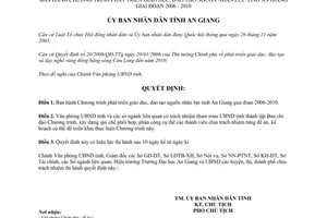 Quyết định 2135/QĐ-UBND năm 2006 phát triển giáo dục đào tạo nguồn nhân lực 2006 2010
