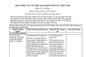 Cam kết  318/WTO/CK dịch vụ