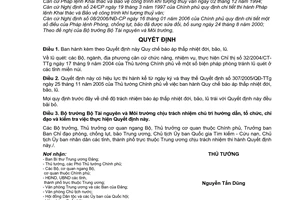 Quyết định 245/2006/QĐ-TTg  Quy chế báo áp thấp nhiệt đới, bão, lũ