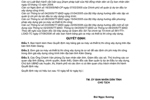 Quyết định 33/2006/QĐ-UBND bảng giá ca máy thiết bị thi công