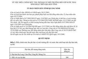 Quyết định 3362/2006/QĐ-UBND điều chỉnh mức thu phí bảo vệ môi trường