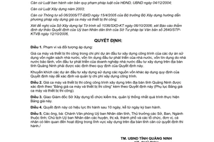 Quyết định 3394/2006/QĐ-UBND giá ca máy và thiết bị thi công công trình