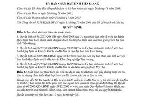 Quyết định 58/2006/QĐ-UBND tạm đình chỉ thực hiện quyết định ưu đãi đầu tư