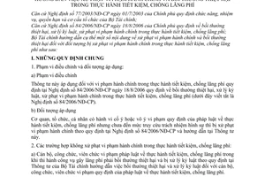 Thông tư 101/2006/TT-BTC hướng dẫn xử phạt vi phạm hành chính bồi thường thiệt hại thực hành tiết kiệm chống lãng phí