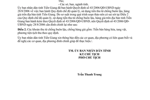 Công văn 6130/UBND-TM năm 2006 đính chính lại Quyết định 43/2006/QĐ-UBND Tiền Giang