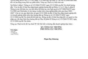 Công văn 4072/TCT-PCCS chính sách thuế lao động trong lĩnh vực phần mềm