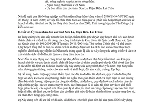 Công văn 6594/VPCP-NN thực hiện công tác di dân, tái định cư Dự án thủy điện Sơn La