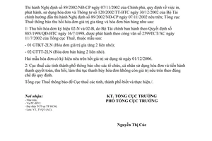 Công văn 4230/TCT-TVQT thông báo thu hồi hóa đơn