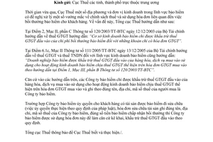 Công văn 4208/TCT-PCCS khấu trừ thuế giá trị gia tăng doanh nghiệp bảo hiểm