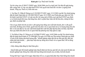 Công văn 4215/TCT-PCCS xác định thuế giá trị gia tăng khi quyết toán thuế đơn vị ngừng kinh doanh