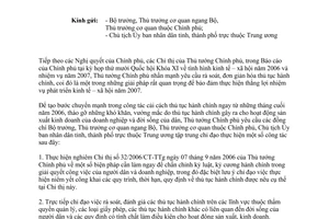 Công văn 1877/TTg-CCHC thực hiện Chỉ thị 32/2006/CT-TTg