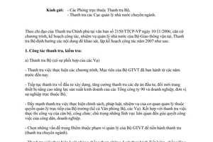 Công văn 569/TTr hướng dẫn lập kế hoạch công tác năm 2007