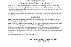 Quyết định 4284/QĐ-UBND năm 2006 Quy định hỗ trợ phát triển sản phẩm chủ lực