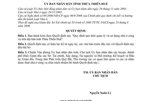 Quyết định 2613/QĐ-UBND Quy định tạm thời quản lý và sử dụng nhà ở