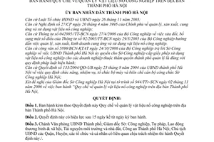 Quyết định 202/2006/QĐ-UBND quy chế quản lý vật liệu nổ công nghiệp thành phố Hà Nội