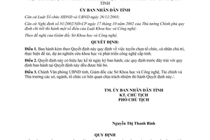 Quyết định 806/QĐ-UBND 2006 tuyển chọn tổ chức cá nhân thực hiện nghiên cứu khoa học công nghệ Bình Định